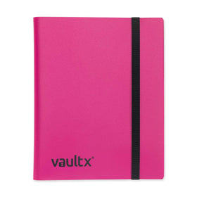 Vault X pink strap binder front view showcasing organized card storage