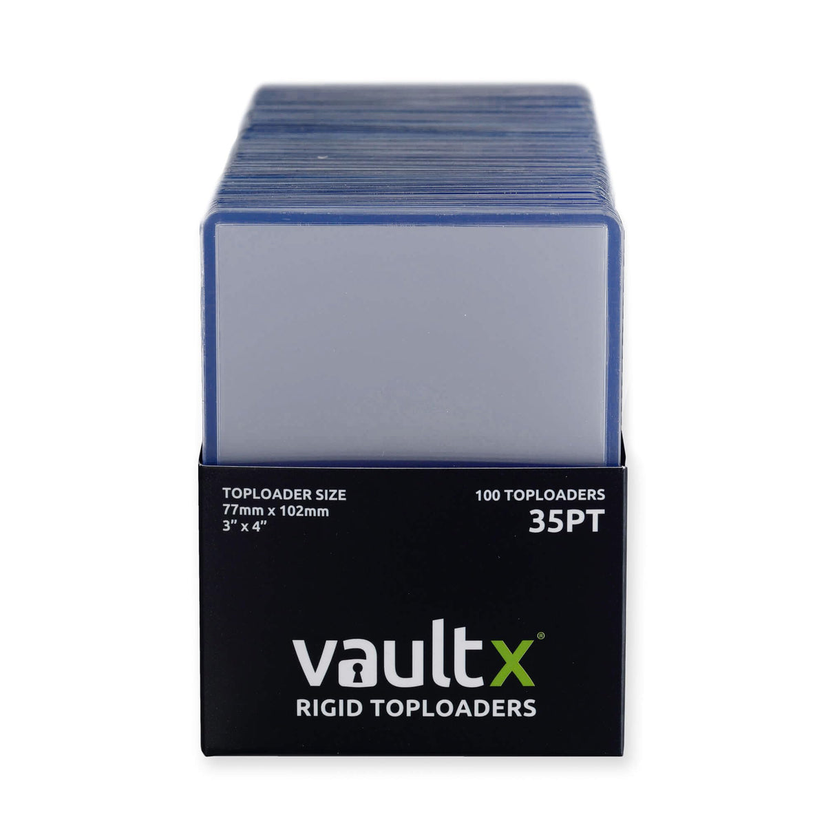 Vault X Toploaders side-view demonstrates rigid edge protection for card sets.