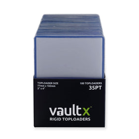 Vault X Toploaders side-view demonstrates rigid edge protection for card sets.