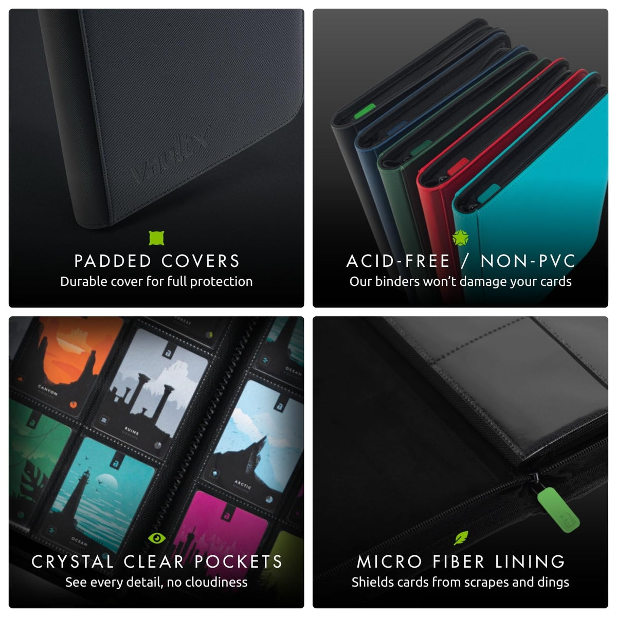 Vault X water-resistant padding protects your collection on the go.