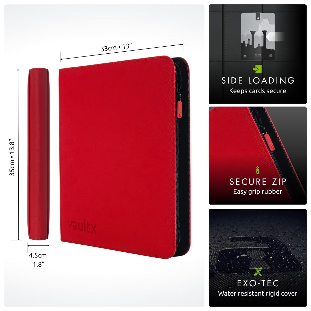 Vault X zip binder open showing 20 pages for organized storage.