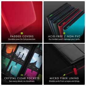 Vault X zipper closure keeps cards securely enclosed during transport.