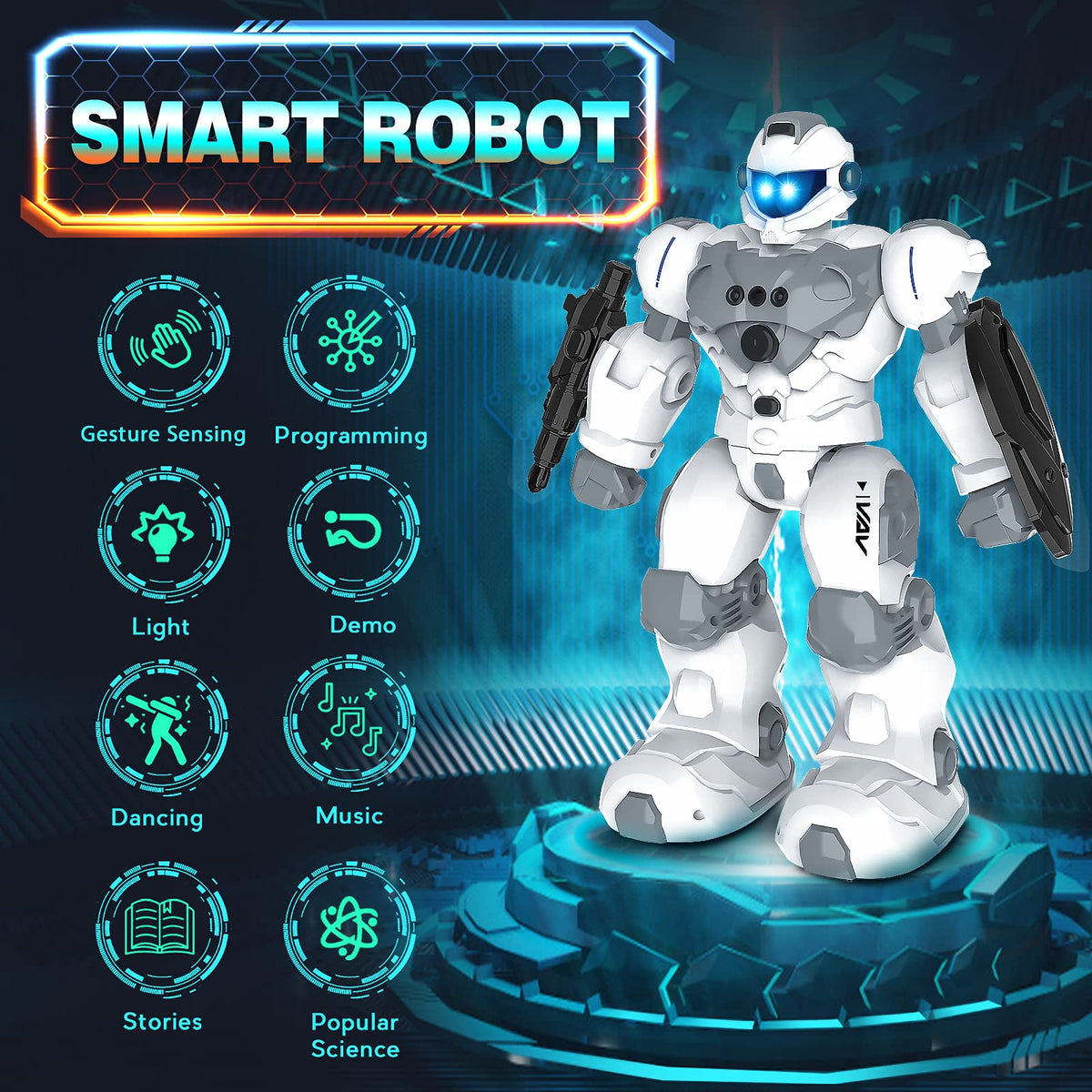 VAV RC robot performing forward, backward, and turning movements.