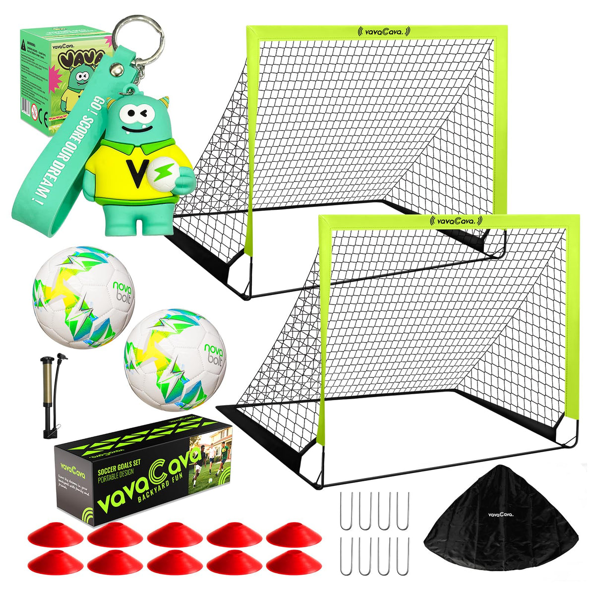 VavaCava 4x3 portable goals set ready for backyard matches and family play.