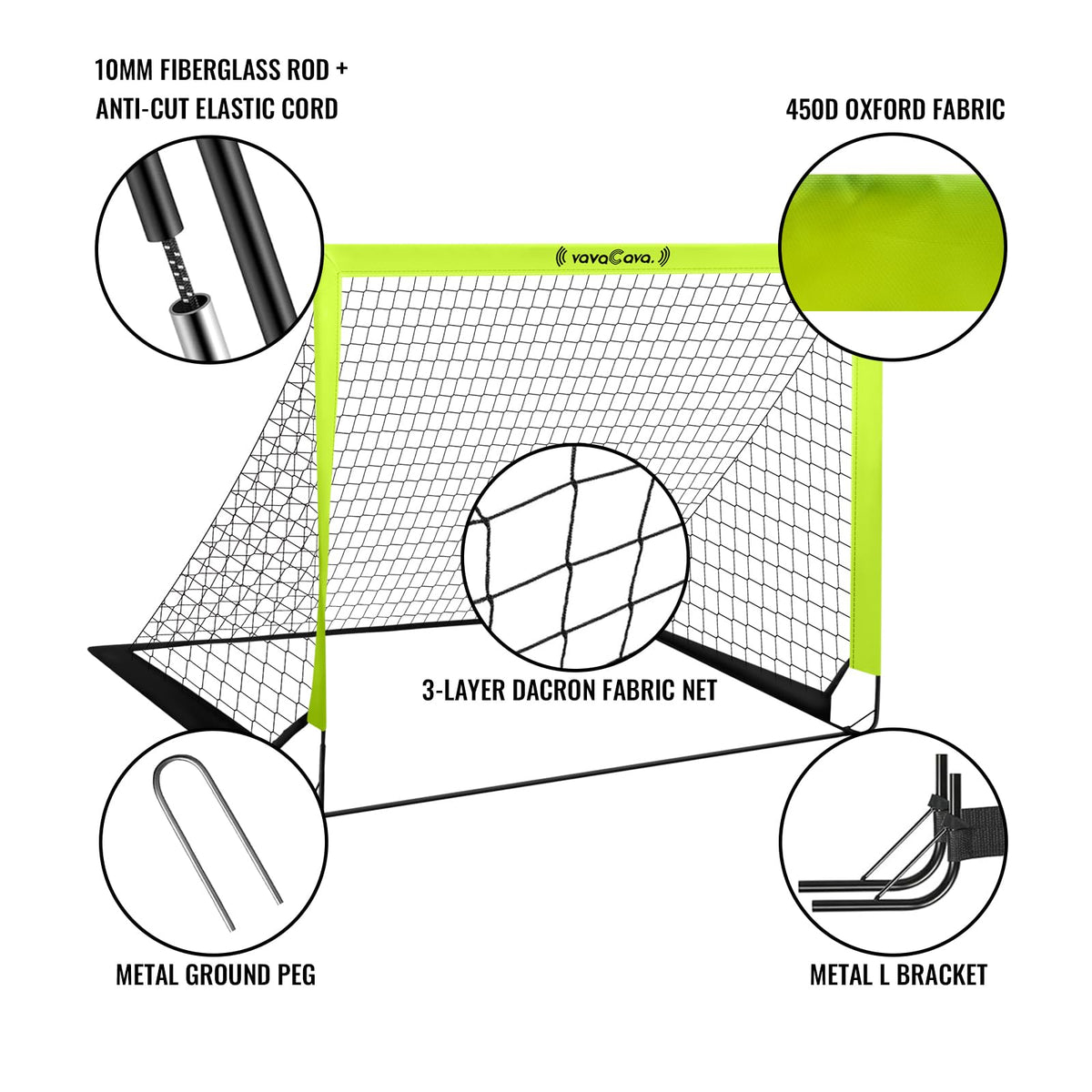 VavaCava sturdy 450D Oxford fabric for durable outdoor play.