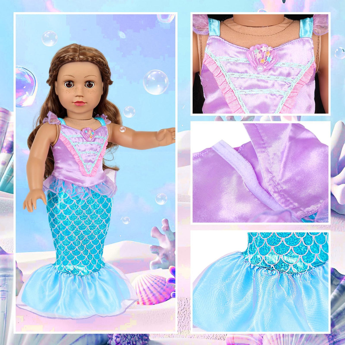 VAWMJOT five-piece doll clothes set offers versatile princess outfits for daily pretend play.