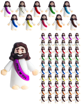 Vbiuox Little Jesus figures bulk set with colorful sashes for baptisms and gifts.
