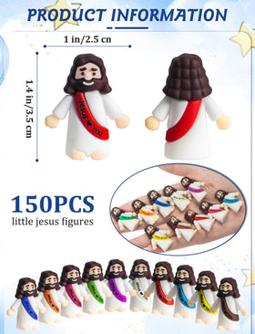 Vbiuox Mini Jesus figures in durable resin stay vibrant in sun and for reuse.