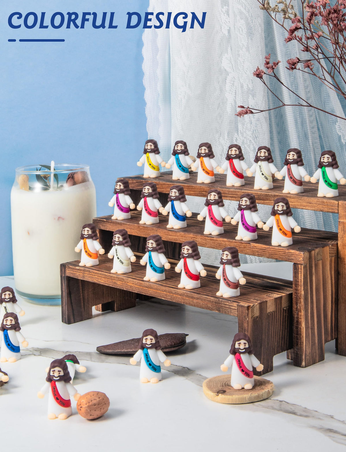 Vbiuox Pocket-sized Jesus figures ideal for crafts and devotion corners.