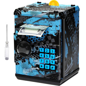 Vcertcpl ATM piggy bank for kids with door code secures kids savings