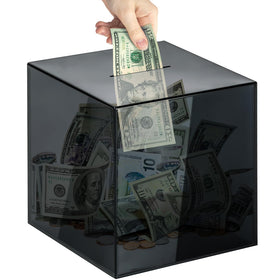 Vcertcpl break-open piggy bank in gray acrylic ready to save