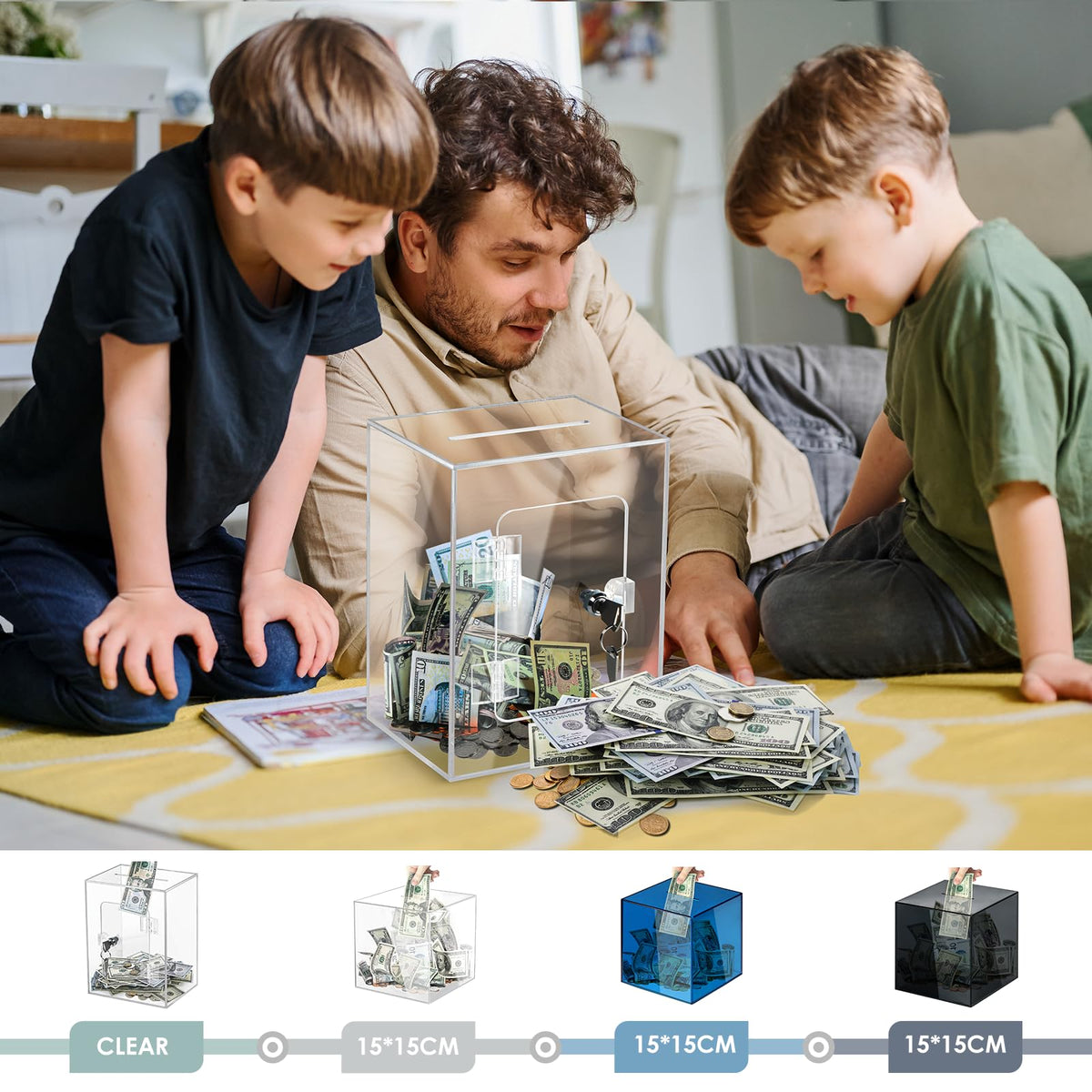 Vcertcpl 3.6L capacity helps organize coins and bills efficiently