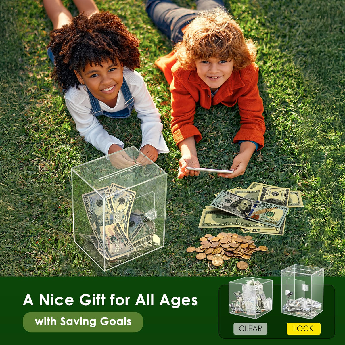 Vcertcpl locking piggy bank keeps money secure until you unlock