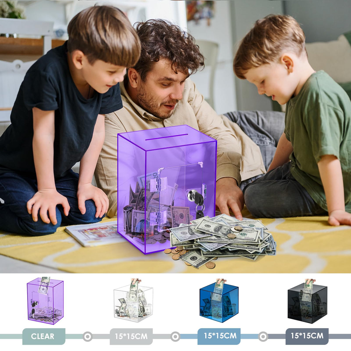 Vcertcpl Coin-organization bank keeps change tidy and accessible.