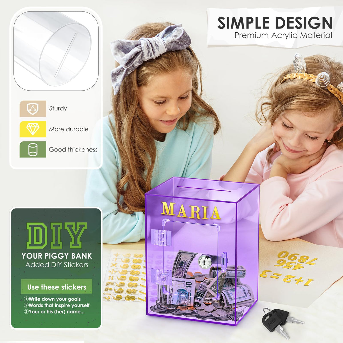 Vcertcpl Gift-ready piggy bank perfect for milestones.