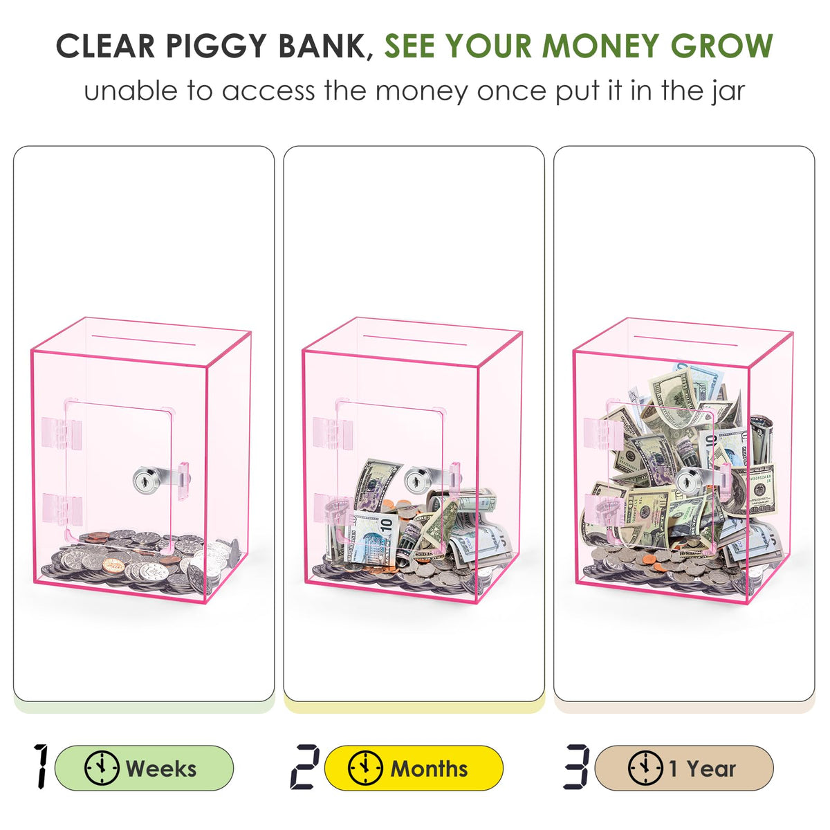 Vcertcpl X-Large Piggy Bank adults-saving focus supports tidy money management.