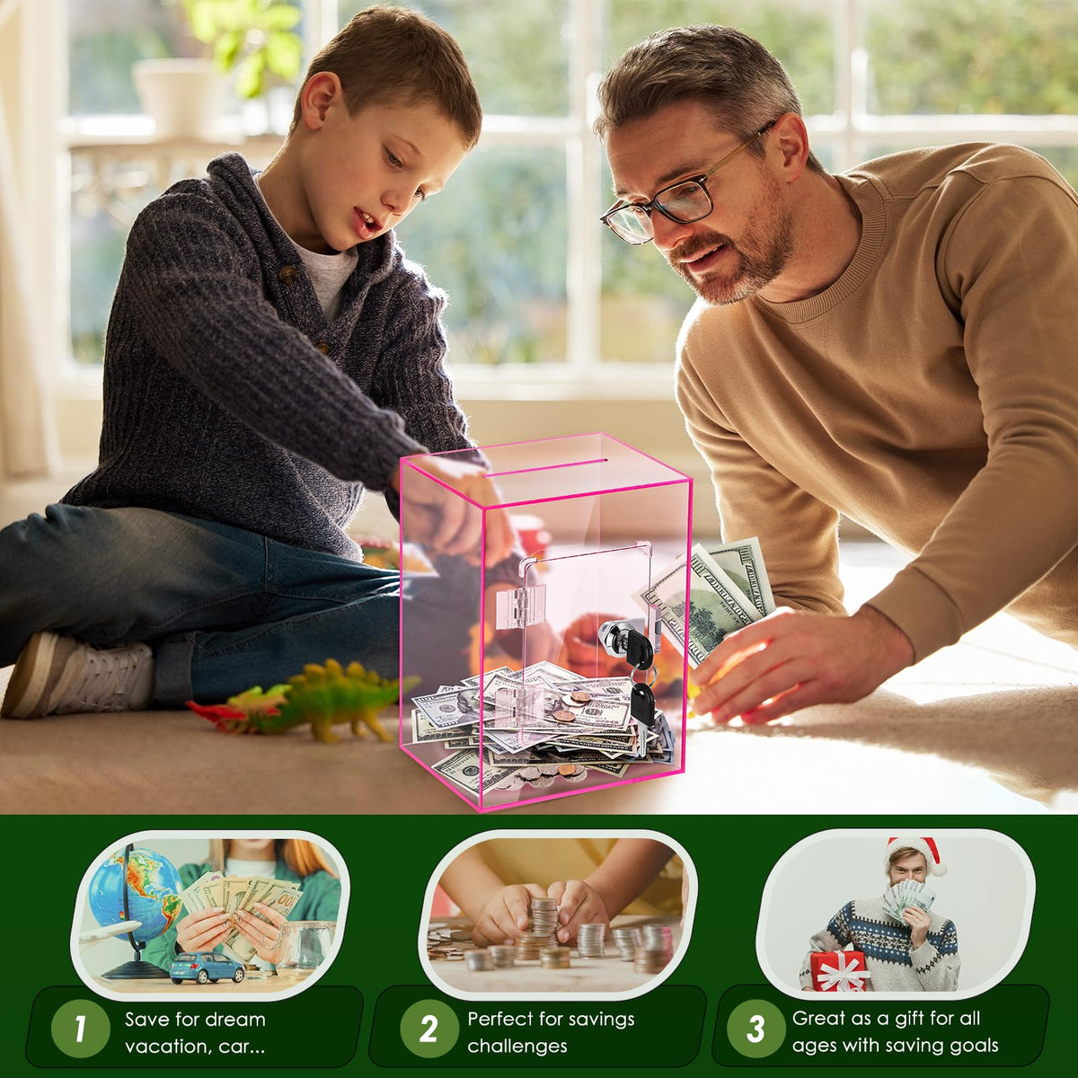 Vcertcpl X-Large Piggy Bank kids-saving focus promotes healthy money habits.