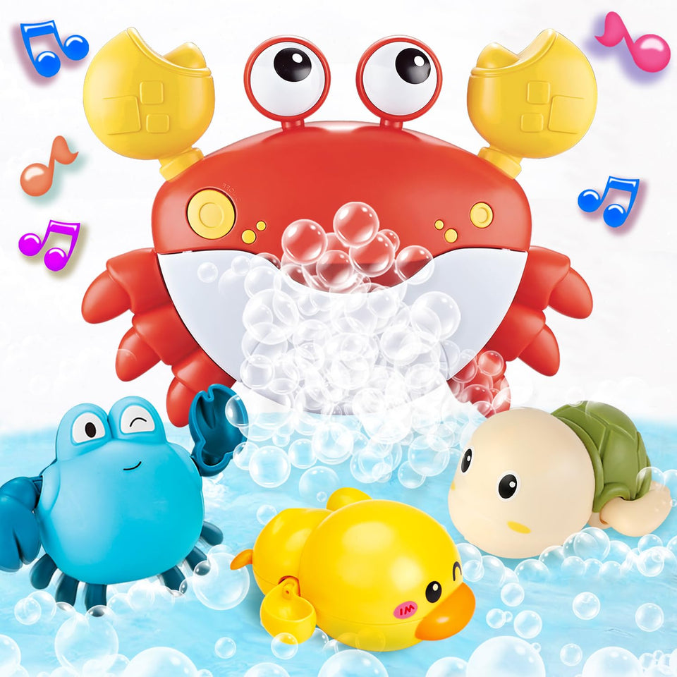 VConejo Crab Bubble Maker in action during bath time with bubbly visuals