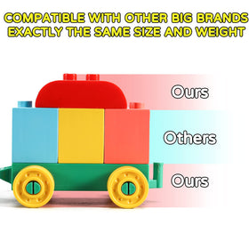 VConejo four-section train with dinosaur blocks supports stacking and precise hand movements.