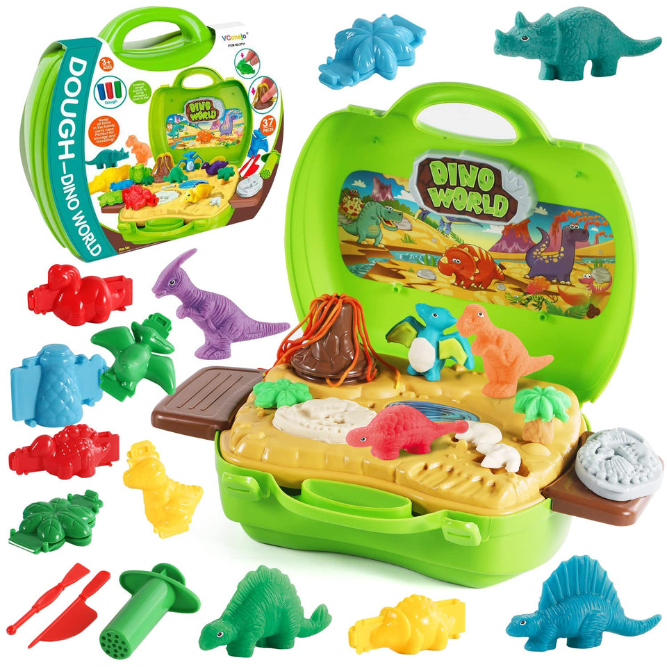 VConejo dinosaur color dough set package inspires creative play and imagination.