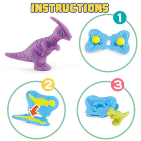 VConejo dinosaur tools and volcano accessories for pretend science play.