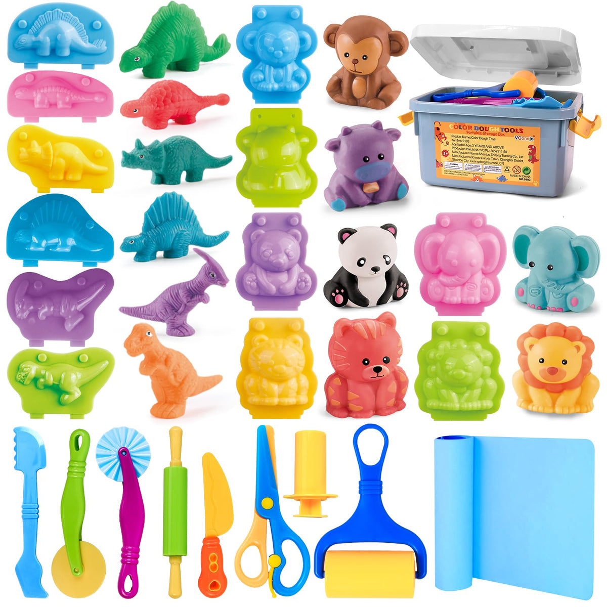 VConejo dough play storage box keeps tools organized and portable
