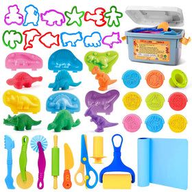 VConejo dough tools play set with storage box for tidy playtime and cleanup