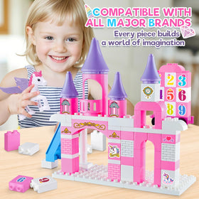 VConejo numbered bricks train play supports early math and sequencing.