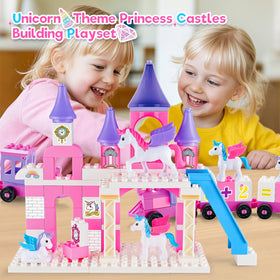VConejo two-scene castle and train design fuels creativity and STEM play.