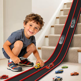 Vcsaq flexible race track 15ft layout enables dynamic, multi-route play in any room.