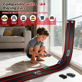 Vcsaq suction cups keep the track firmly attached to windows for vertical racing.