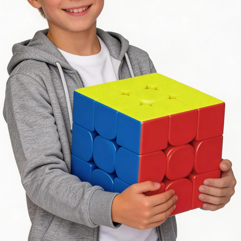 Vdealen 18cm giant cube front view shows impressive display and tactile solving.