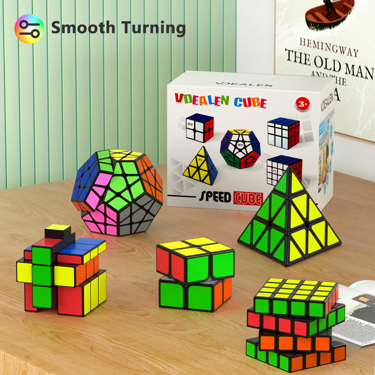 Vdealen Mirror Dodecahedron cube with reflective geometry for focused play