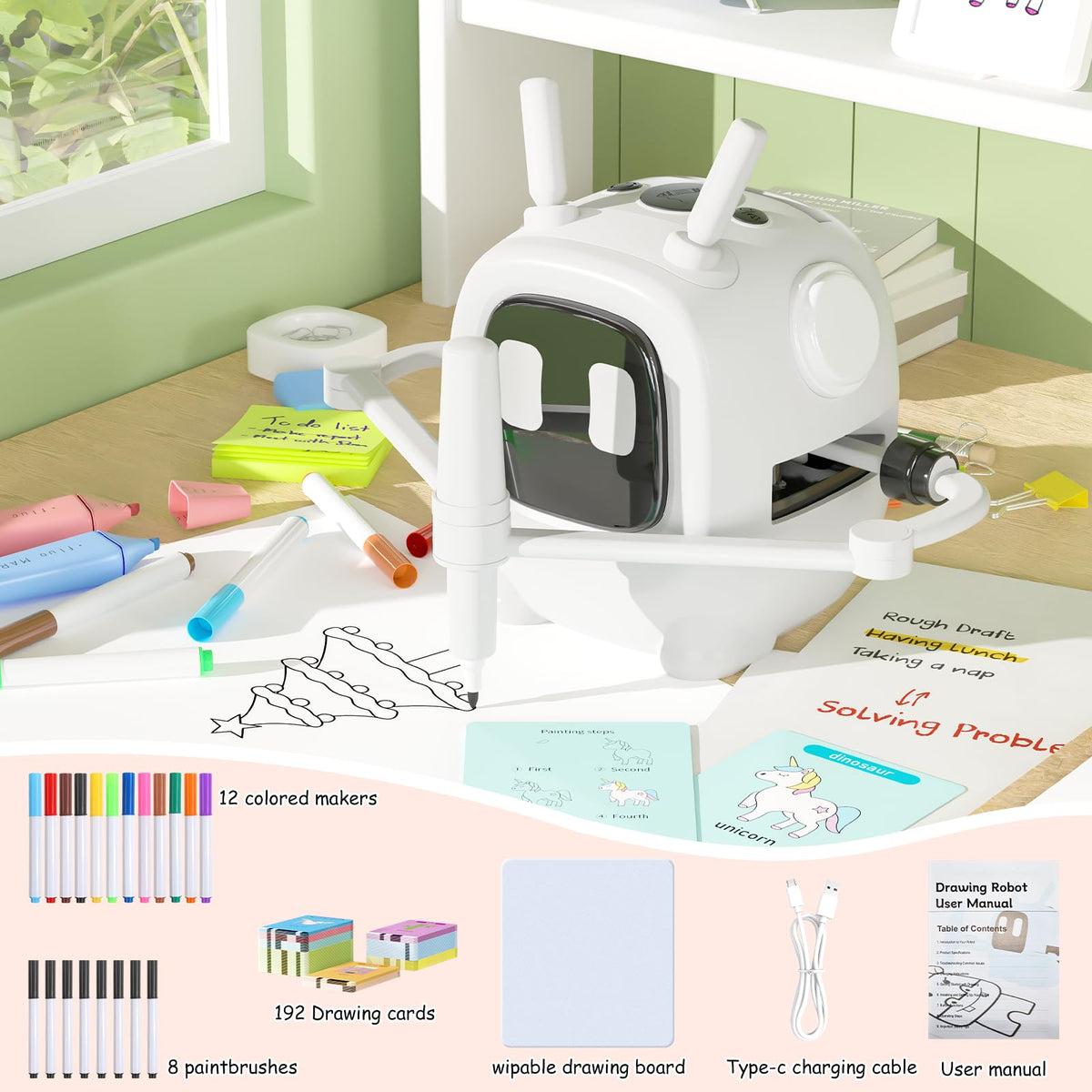 VDPDO drawing robot built-in cheerful music keeps children engaged while learning.