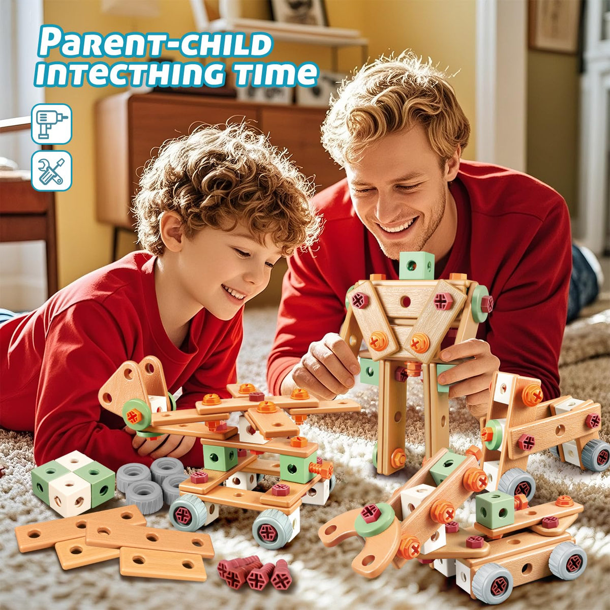 VEAIS instruction booklet guides kids through model ideas and steps.