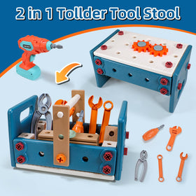VEAIS tool workbench image demonstrates a sturdy 2 in 1 station for collaborative construction.