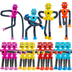 Veakeqe suction cup robot toy in pose for tactile play