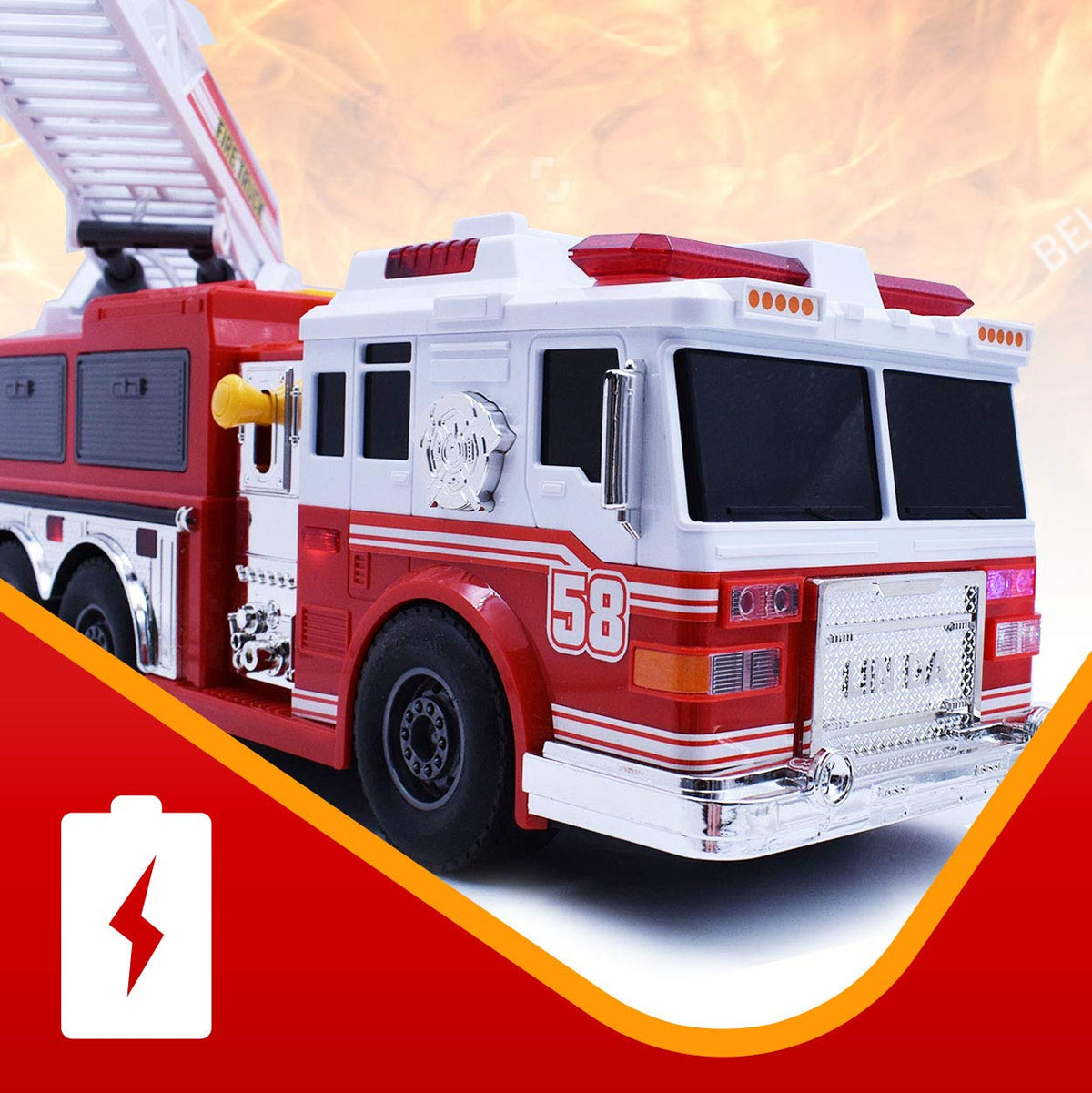 VEBO fire truck durable plastic body designed for daily play