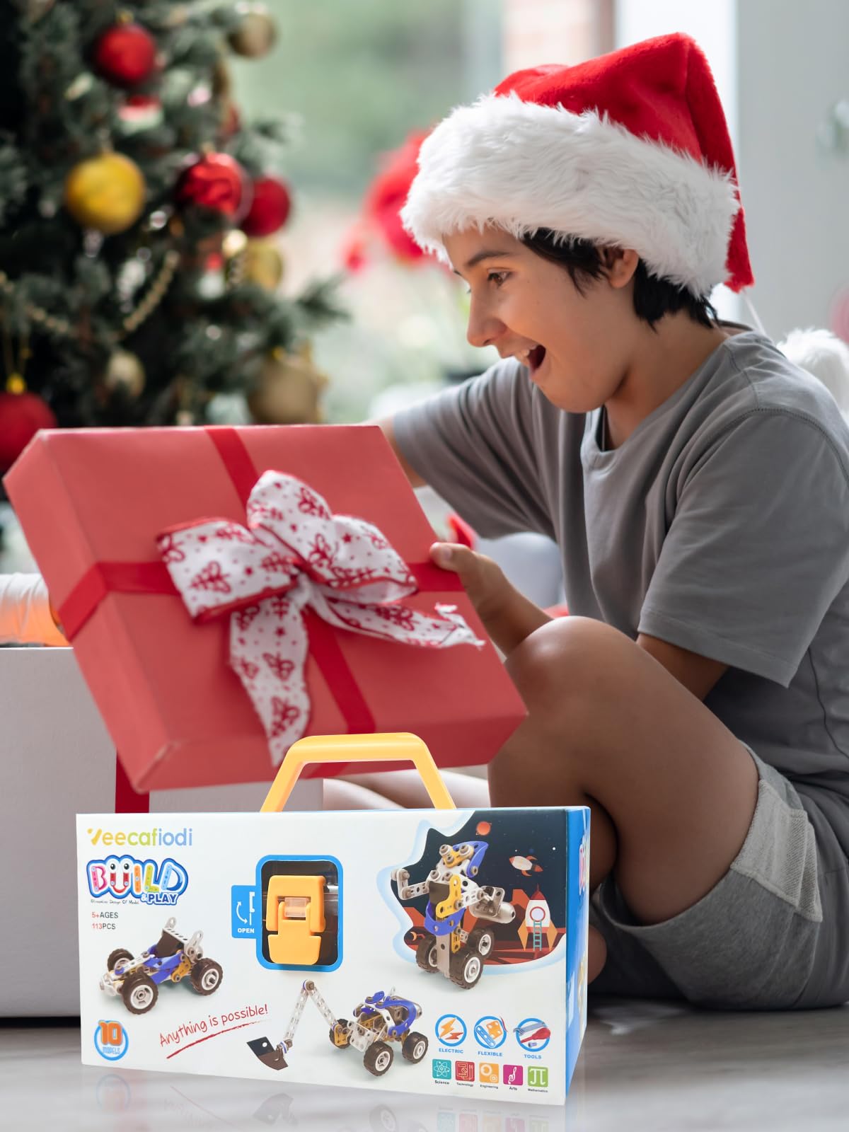 Veecafiodi mixed-parts set enhances fine motor skills and creativity.
