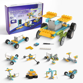 Veecafiodi 50-in-1 science kit pieces spread on table for imaginative STEM play