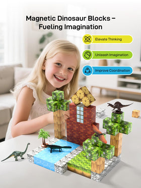 Veecafiodi six dinosaur figures spark imaginative storytelling during building sessions.