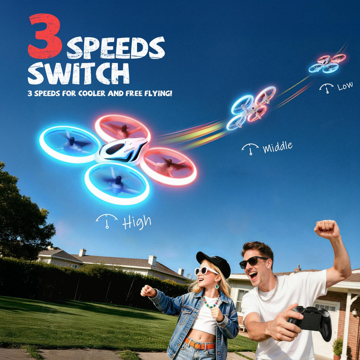 Veeniix drone featuring one-key takeoff for easy starts.
