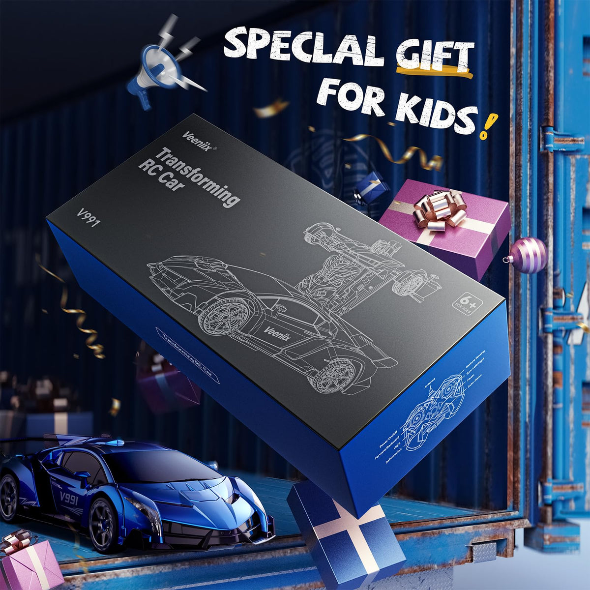 Veeniix V991 LED lights and music intensify playtime