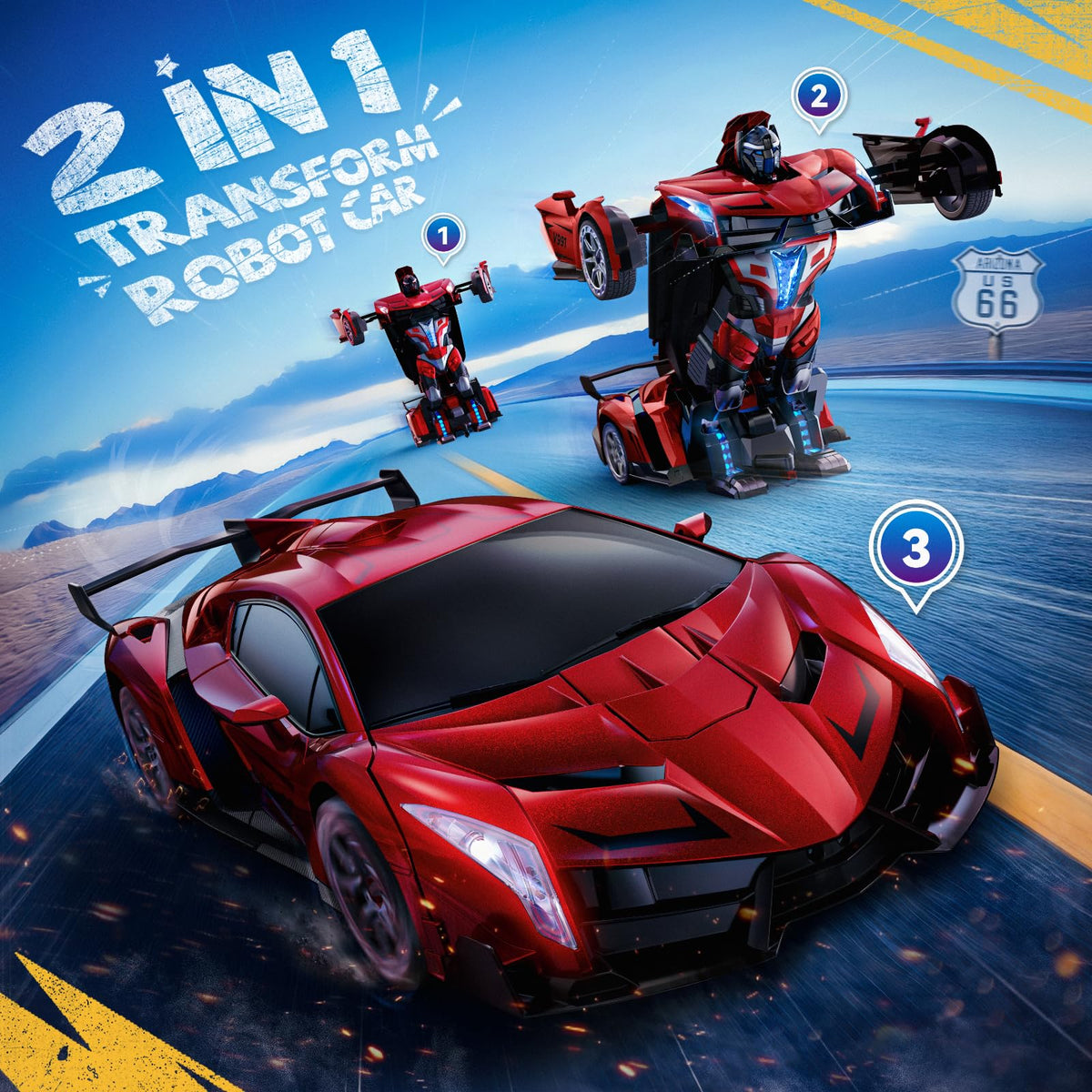 Veeniix V991 robot-transformation: smooth 2-in-1 reveal enhances imaginative play.