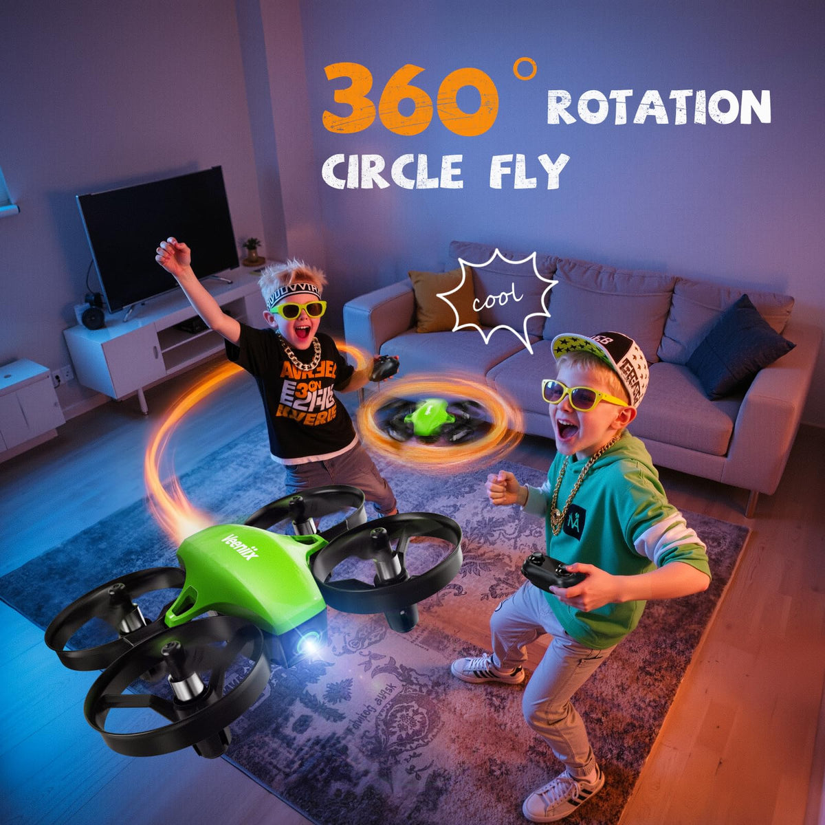 Veeniix V995 drone top view, palm-sized portability for travel