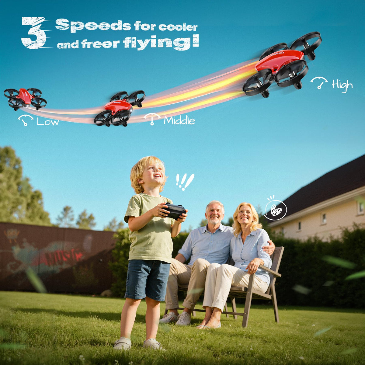 Veeniix V995 Red Mini Drone Circle Fly around the room for fun