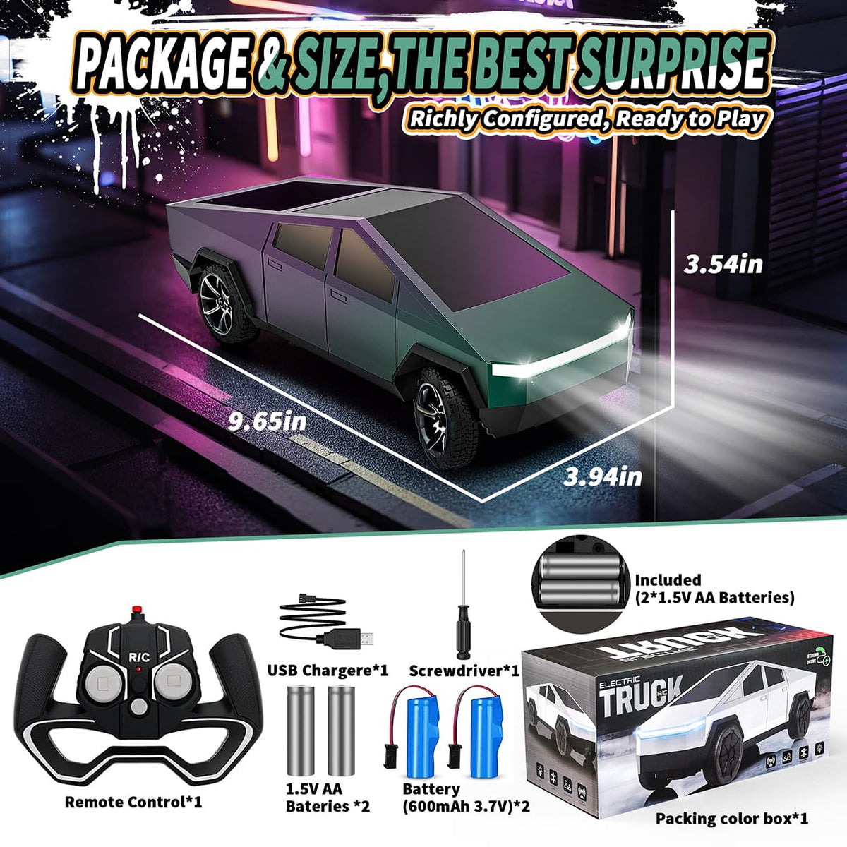 Vefercen gift-pack RC car ready for gifting and display.