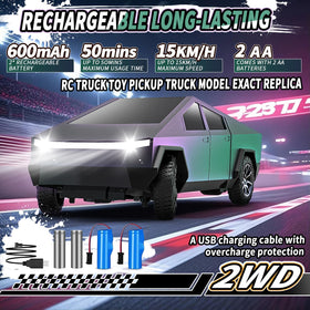 Vefercen off-road tires on a sturdy remote control pickup for varied surfaces.
