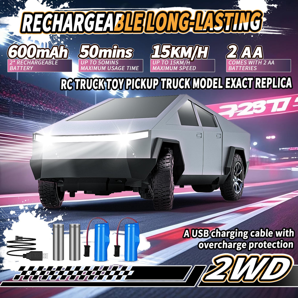 Vefercen RC Truck battery pack delivers longer play sessions outdoors