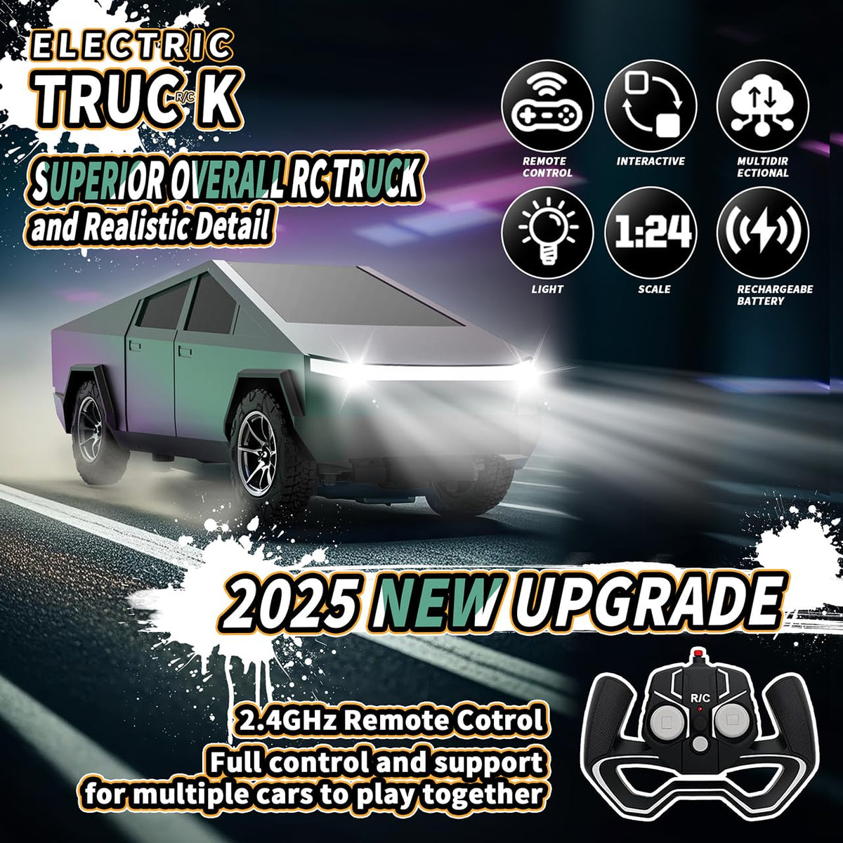 Vefercen color-change RC car displays green in light and purple in shade.